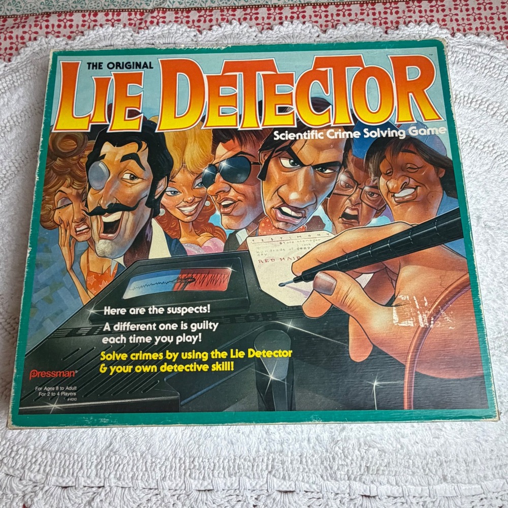 Pressman The Original Lie Detector Board Game Multicolor 1987 Vintage Mystery